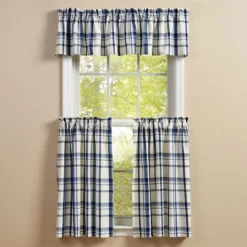 Park Designs Plaid Blue Canton Valance 72" X 14"