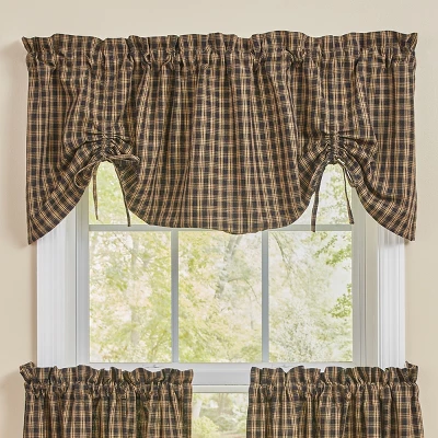 Park Designs Sturbridge Plaid Lined Farmhouse Black Valance 60" 1 Park Designs Sturbridge Plaid Lined Farmhouse Black Valance 60"