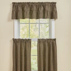 Park Designs Sturbridge Plaid Ruffle Black Valance 72"