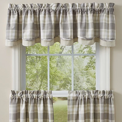 Park Designs Weathered Oak Lined Layered Valance -72'' - Off-White 1 Park Designs Weathered Oak Lined Layered Valance -72'' - Off-White