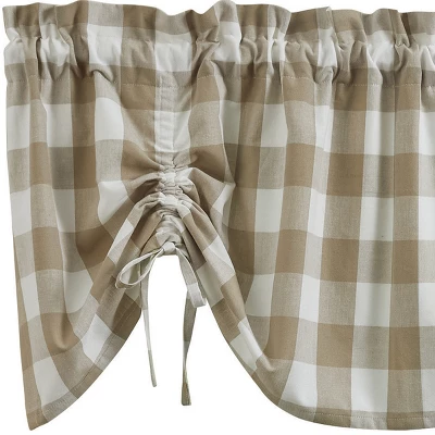 Park Designs Buffalo Check Lined Farmhouse Natural Valance 60" 2 Park Designs Buffalo Check Lined Farmhouse Natural Valance 60" - Image 2