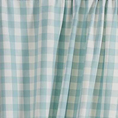 Park Designs Gingham Check Aqua Valance 72" X 14" 2 Park Designs Gingham Check Aqua Valance 72" X 14" - Image 2