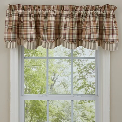 Park Designs Thyme Lined Layered Valance - 16"L - Beige 1 Park Designs Thyme Lined Layered Valance - 16"L - Beige