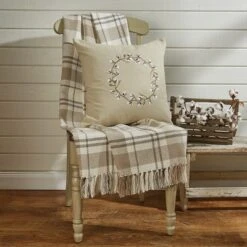 Park Designs In The Meadow Plaid Throw - White