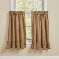 Park Designs Sturbridge Ticking Ruffle Black Tiers 72" X 36"