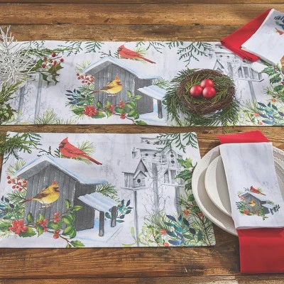 Park Designs Holiday Cardinal Love Table Runner 13"X 36" 1 Park Designs Holiday Cardinal Love Table Runner 13"X 36"