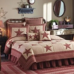 Park Designs Red Sturbridge Patch King Sham Star