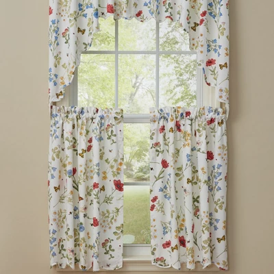 Park Designs Wildflower Scalloped Window Tiers 1 Park Designs Wildflower Scalloped Window Tiers