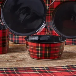 Park Designs Red Sportsman Plaid Cereal Bowl Barcelona Bowl Set Of 4