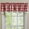 Park Designs Buffalo Check Lined Layered Red Valance 72"