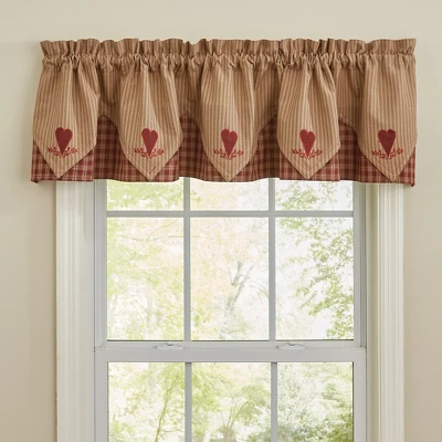 Park Designs Sturbridge Heart Embroidered Point Valance - Wine 2 Park Designs Sturbridge Heart Embroidered Point Valance - Wine - Image 2
