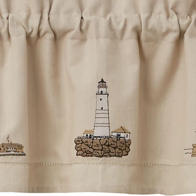 Park Designs Lighthouse Embroidered Lined Valance 60" X 14" 2 Park Designs Lighthouse Embroidered Lined Valance 60" X 14" - Image 2