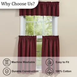 Park Designs Black Bear Red Dawn Valance 72" X 14" -Park Designs Sales GUEST cea1380f 6ab4 44c4 8490 fd1e243fb69c