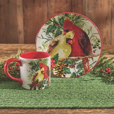 Park Designs Holiday Cardinal Love Dessert Plate Set Of 4 4 Park Designs Holiday Cardinal Love Dessert Plate Set Of 4 - Image 4