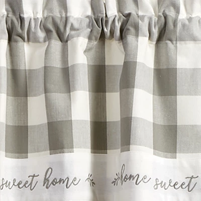Park Designs Buffalo Check Home Lined Dove Valance 60" X 14" 2 Park Designs Buffalo Check Home Lined Dove Valance 60" X 14" - Image 2