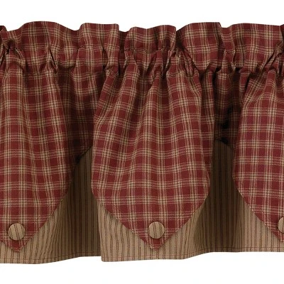 Park Designs Sturbridge Wine Point Valance - 72''L - Red 2 Park Designs Sturbridge Wine Point Valance - 72''L - Red - Image 2