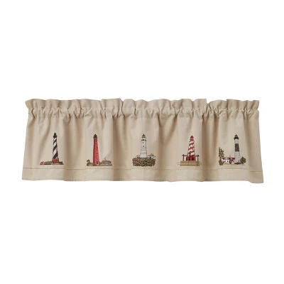 Park Designs Lighthouse Embroidered Lined Valance 60" X 14" 1 Park Designs Lighthouse Embroidered Lined Valance 60" X 14"