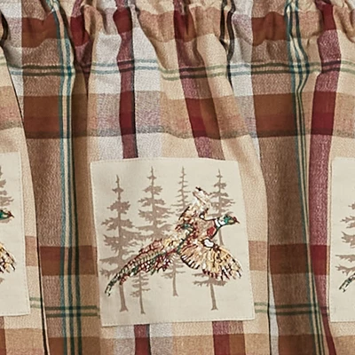 Park Designs Gamekeeper Plaid Lined Pheasant Patch Valance 60" X 14" 2 Park Designs Gamekeeper Plaid Lined Pheasant Patch Valance 60" X 14" - Image 2