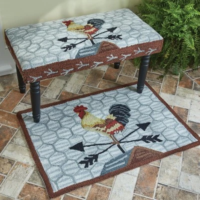 Park Designs Break Of Day Rooster Hooked Bench 1 Park Designs Break Of Day Rooster Hooked Bench