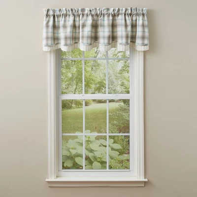 Park Designs Lake Livin' Lined Layered Valance 72X16 1 Park Designs Lake Livin' Lined Layered Valance 72X16