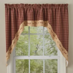 Park Designs Sturbridge Live Lined Swag - 36"L - Wine