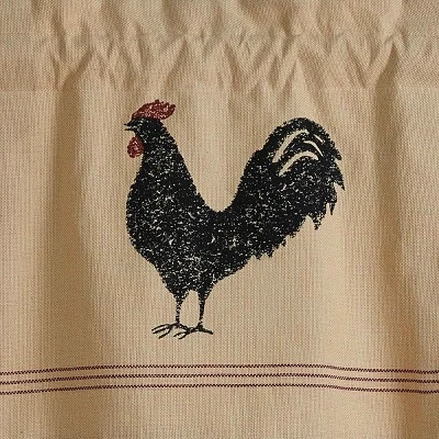 Park Designs Chicken Hen Pecked Lined Pleated Valance Rooster 2 Park Designs Chicken Hen Pecked Lined Pleated Valance Rooster - Image 2