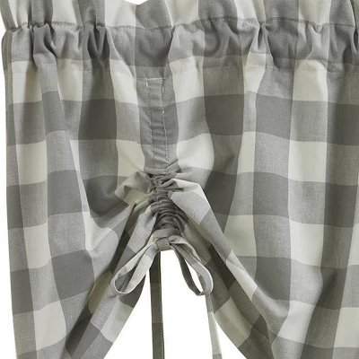 Park Designs Buffalo Check Lined Farmhouse Dove Valance 60" 2 Park Designs Buffalo Check Lined Farmhouse Dove Valance 60" - Image 2