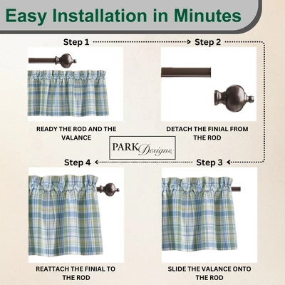 Park Designs Blue Sarasota Valance 14"L 3 Park Designs Blue Sarasota Valance 14"L - Image 3