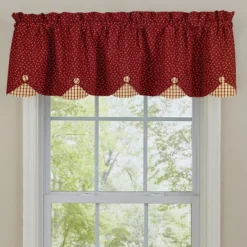 Park Designs Apple Jack Scallop Valance - Red - 58''L