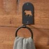 Park Designs Black Bear Ring Hook - Set Of 2
