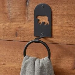 Park Designs Black Bear Ring Hook - Set Of 2