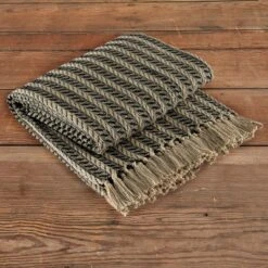 Park Designs Cable Throw - Black & Tan