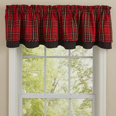 Sportsman Plaid Lined Layered Valance 72'' X 16" 1 Sportsman Plaid Lined Layered Valance 72'' X 16"