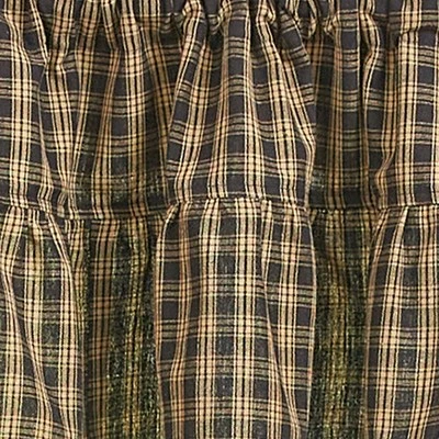 Park Designs Sturbridge Plaid Ruffle Black Valance 72" 2 Park Designs Sturbridge Plaid Ruffle Black Valance 72" - Image 2
