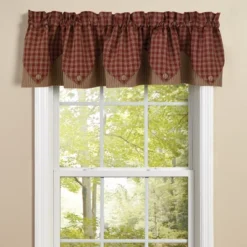 Park Designs Sturbridge Wine Point Valance - 72''L - Red