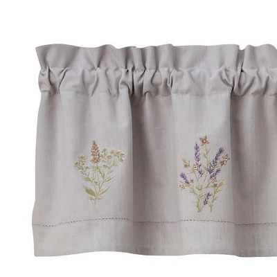 Flowers Embroidered Lined Valance 60'' X 14'' 2 Flowers Embroidered Lined Valance 60'' X 14'' - Image 2